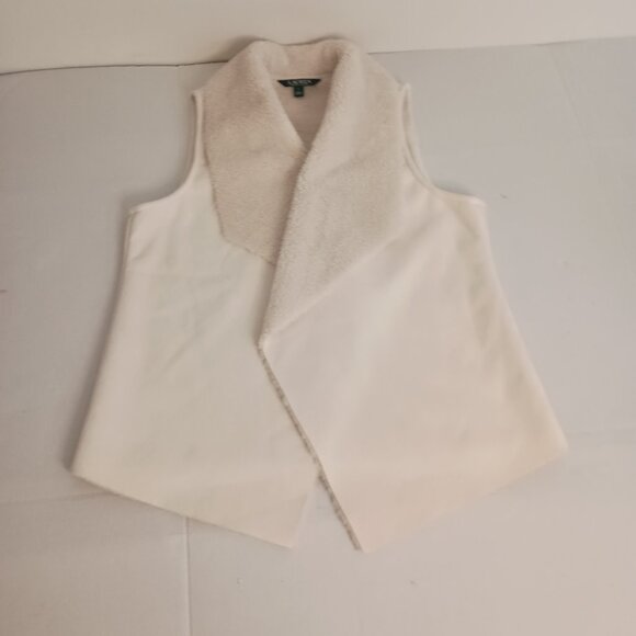 Lauren Ralph Lauren Faux Suede Sherpa Vest Women’s L - Large - Picture 7 of 14